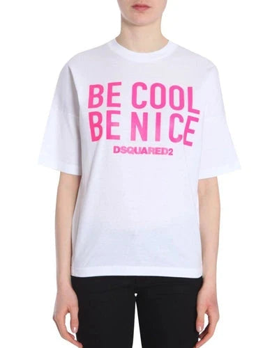 Dsquared Shirt "Be Cool Be Nice Pink"