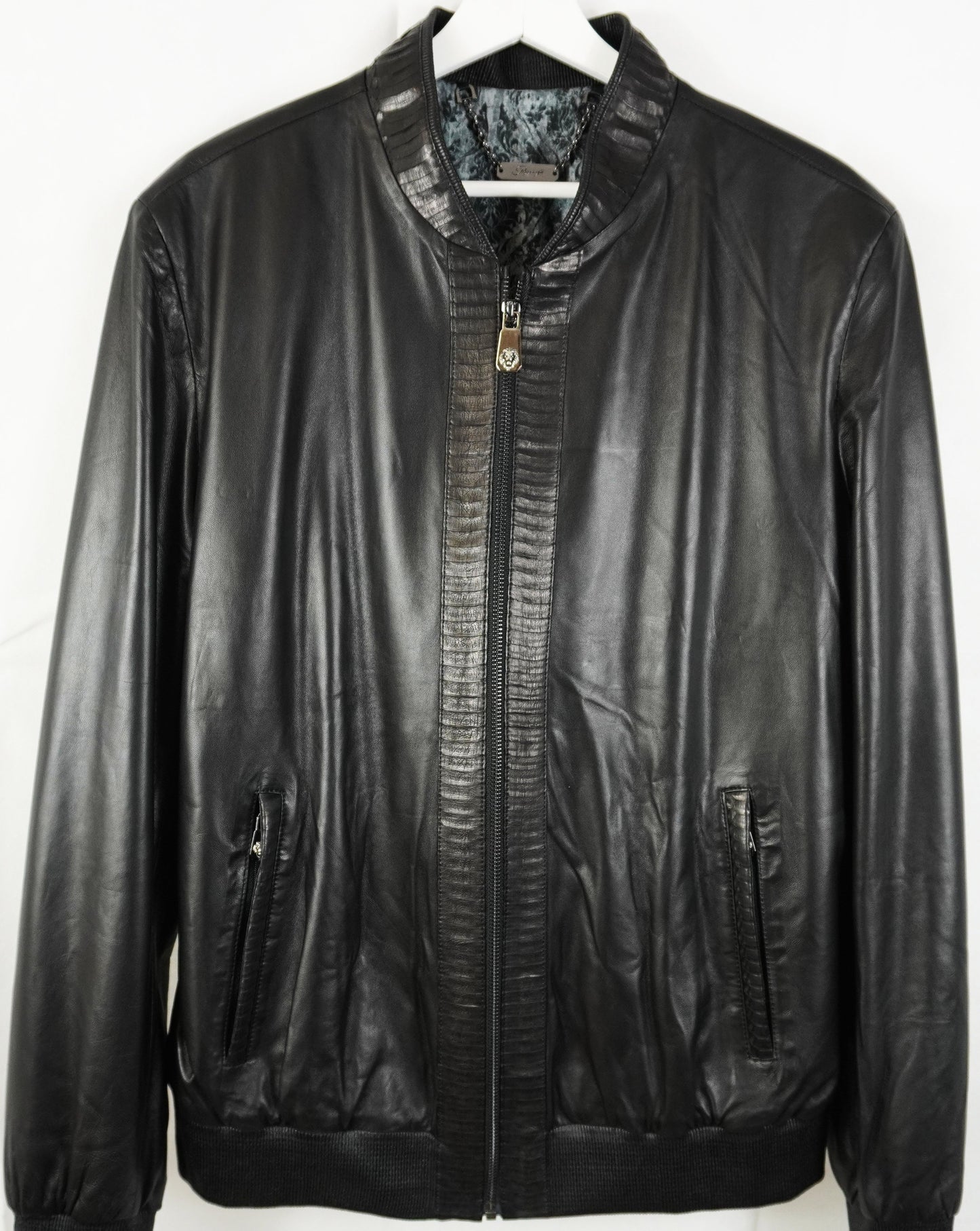 Lederjacke Reggenza Black Croco Optic